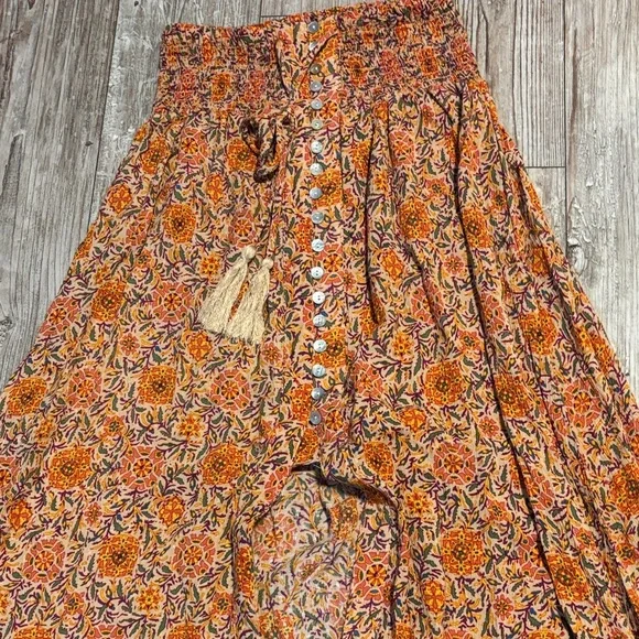 Rachel Zoe Vibrant Orange Floral Maxi Skirt - Picture 5 of 10